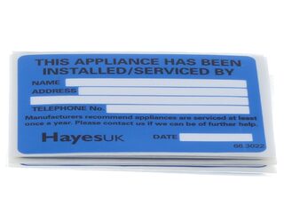 HAYES 663022 INSTALLED/ SERVICE LABELS (PACK OF 10)