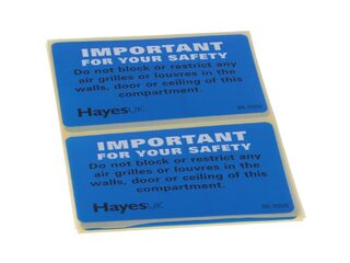 HAYES 663026 IMPORTANT DO NOT BLOCK LABELS (PACK OF 10)