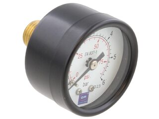 O.R Pressure Gauge 0-6 Bar 1/4" Back Connection 40mm Diameter