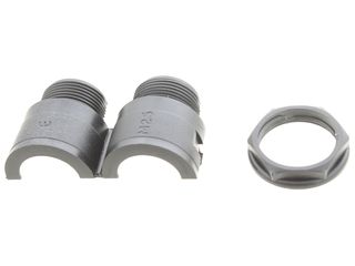 FLEX-IT 25MM BLACK HINGED PLASTIC FITTING WITH LOCKNUT