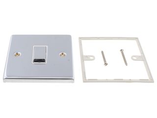DECO VPCH425WH 10AX INGOT 1GANG INTERMEDIATE PLATE SWITCH WHT CHROME