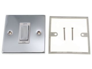 DECO VPCH500WH 45A INGOT 1GANG DOUBLE POLE SWITCH WHT POLISHED CHROME