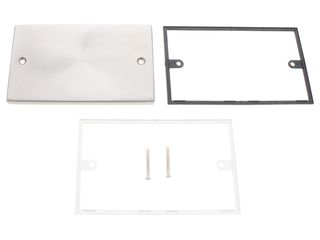 DECO VPSC061 2 GANG BLANK PLATE - SATIN CHROME