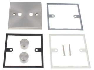 DECO VPSC152PL 1GANG DIMMER PLATE & KNOBS 2 APERTURES SATN CHRM