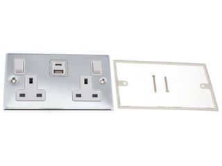 DECO VPCH786WH 13A 2GANG SP SWITCHED SOCKET 1X1A TYPE AX3A TYPEC USB