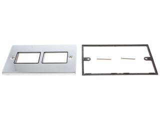 DECO VPCH406BK 2GANG MINIGRID UNFURNISHED PLATE 2X3 APERTURES BLK