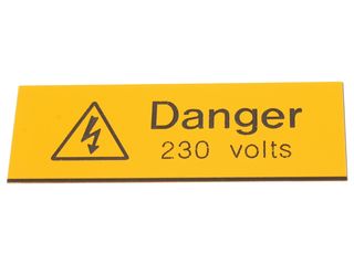 INDUSTRIAL SIGNS IS1105EN RIGID ENGRAVED - DANGER 230 VOLTS SIGN