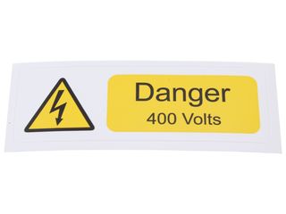 INDUSTRIAL SIGNS IS2210SA SELF ADHESIVE VINYL - DANGER 400 VOLTS SIGN