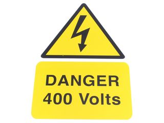 INDUSTRIAL SIGNS IS5101RP DANGER 400 VOLTS SIGN