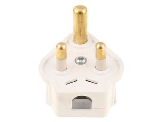 MASTERPLUG PT5W-01 WHITE 5A ROUND PIN PLUG SLEEVED PINS
