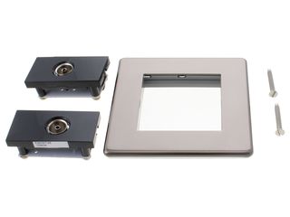 BG FBN61-01 2 GANG COAXIAL SOCKET SCREWLESS FLATPLATE BLACK NICKEL