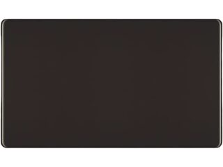 BG FBN95-01 2 GANG BLANK PLATE - SCREWLESS FLATPLATE - BLACK NICKEL