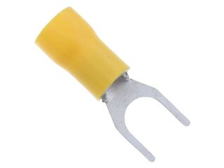 UNICRIMP QYF6 6MM FORK TERMINAL BAG OF 100 - YELLOW