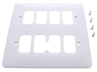 HAGER WMGP8 8 GANG WHITE MOULDED GRID PLATE
