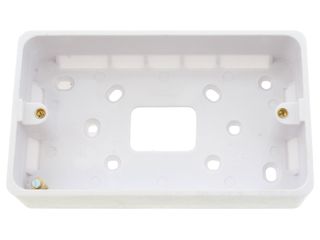 HAGER WMPB2/28 TWIN 28MM DEEP MOULDED BOX - WHITE