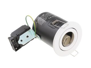 LUCECO EFDGUAWH-01 ADJUSTABLE FIRE RATED GU10 DOWNLIGHT WHITE