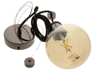 4LITE SMART 4L1/7004 LED SINGLE PENDANT BLACKENED SILVER G125 AMBER E2