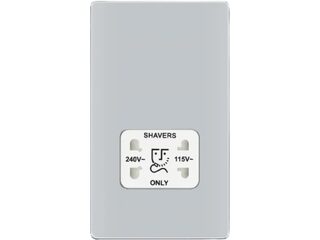 BG FPC20W-01 DUAL VOLTAGE SHAVER SOCKET 110/240V PCHROME SCREWLESS