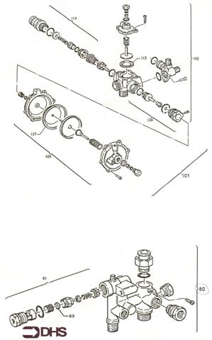 Exploded Diagram for 3-WAY VALVE ASSY - MAINS MANIF