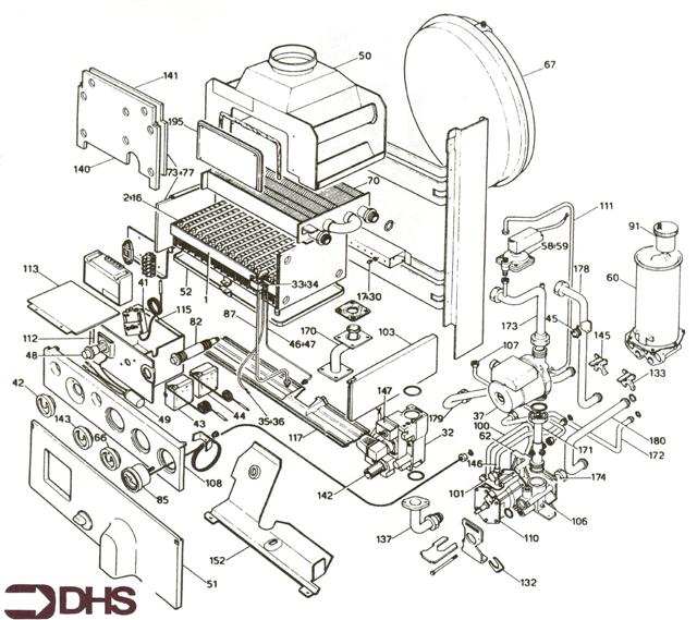 Exploded Diagram for BOILER COMPLETE