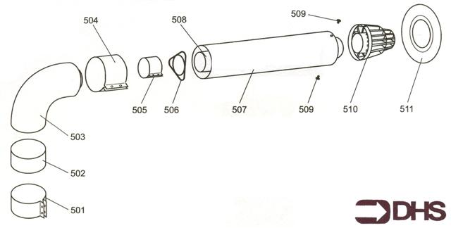 Exploded Diagram for FLUE COMPONENTS