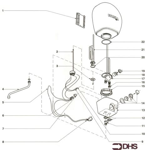 Exploded Diagram for ELECTRIC WATER HEATER COMPLETE