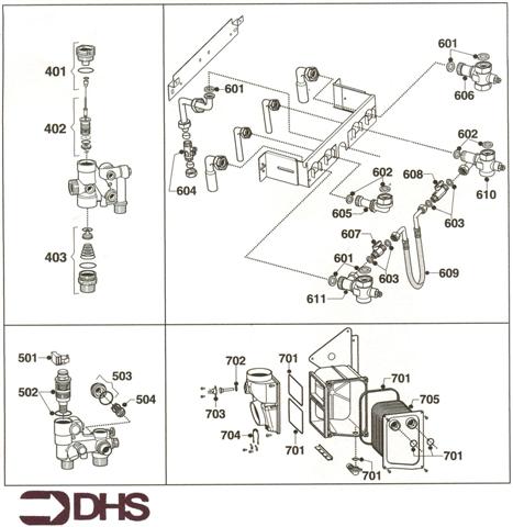 Exploded Diagram for HEAT EXCHANGER - FILL LOOP - W