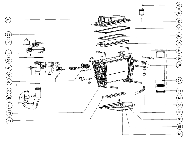 Exploded Diagram for HEAT EXCHANGER
