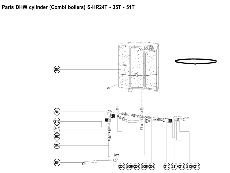 Exploded Diagram for DHW CYLINDER
