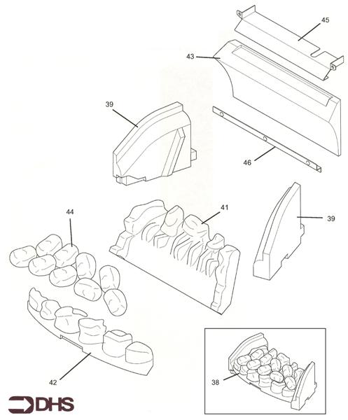 Exploded Diagram for COAL BED & BACK PANEL