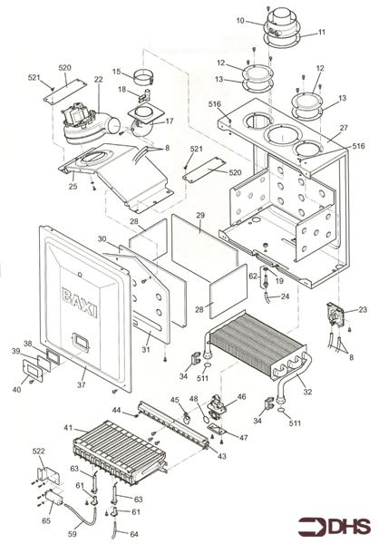 Exploded Diagram for COMBUSTION CHAMBER