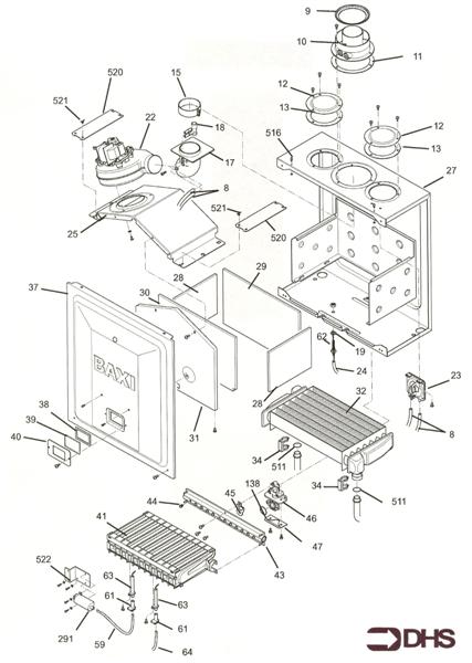 Exploded Diagram for COMBUSTION CHAMBER
