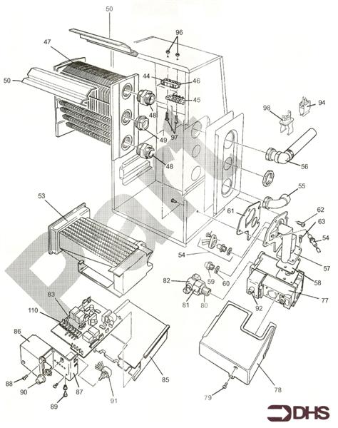 Exploded Diagram for CONTROL ASSY & GAS VALVE