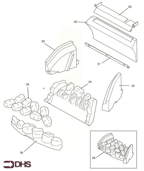 Exploded Diagram for COAL BED & BACK PANEL