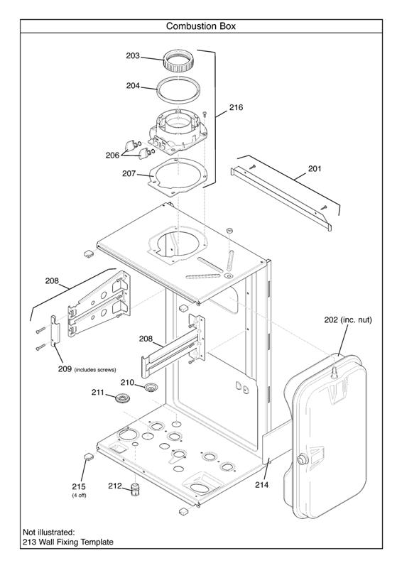 Exploded Diagram for COMBUSTION BOX