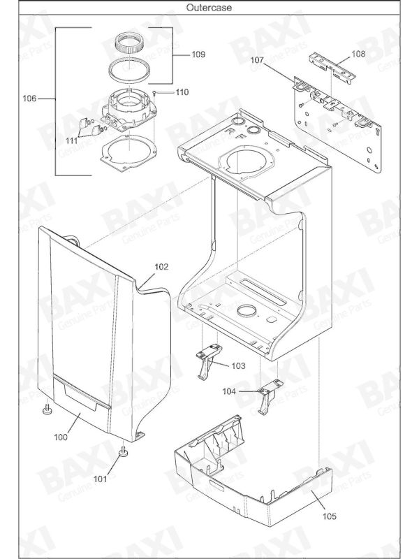 Exploded Diagram for OUTER CASE