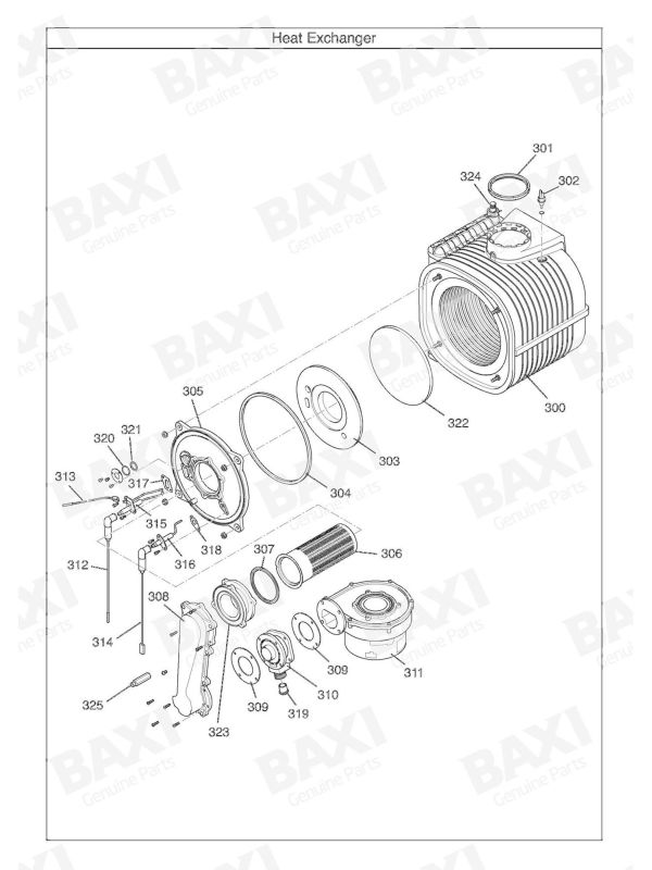 Exploded Diagram for HEAT EXCHANGER
