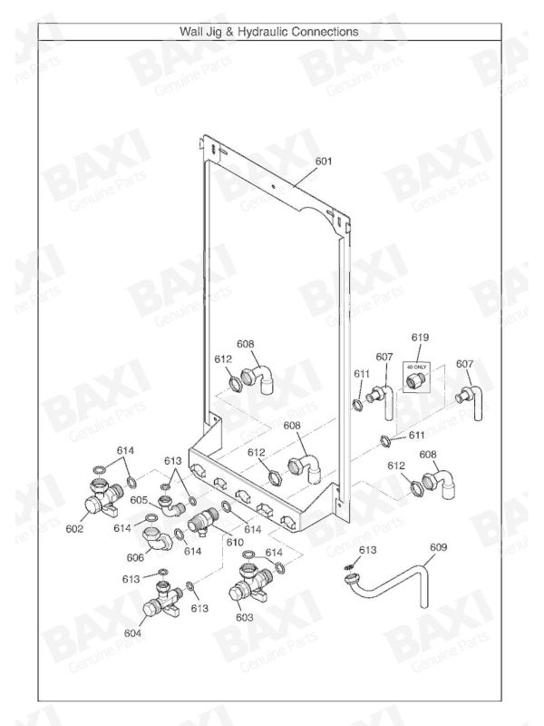 Exploded Diagram for WALL JIGS & HYDRAULIC CONNECTI