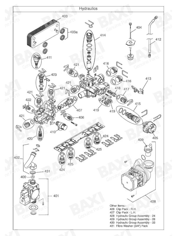 Exploded Diagram for HYDRAULICS