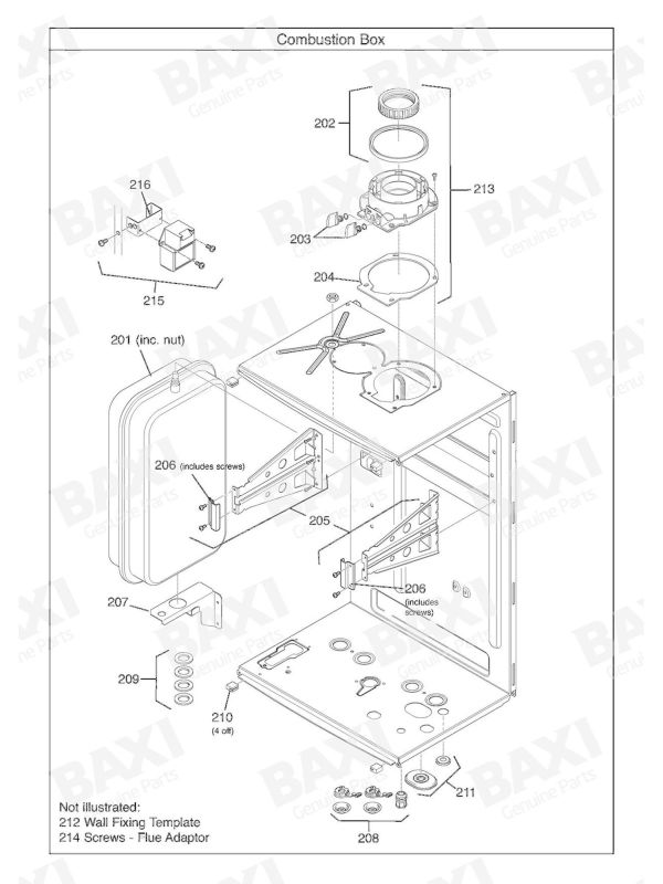 Exploded Diagram for COMBUSTION BOX