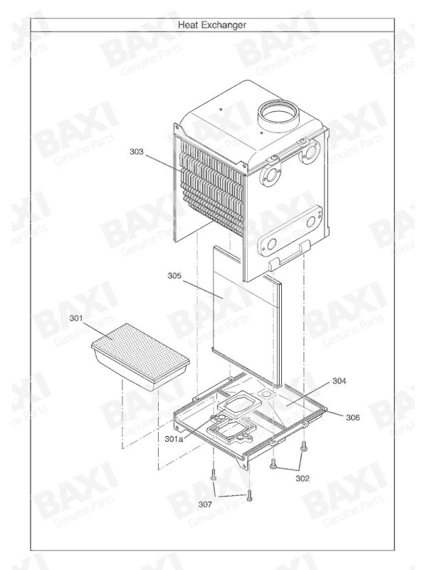 Exploded Diagram for HEAT EXCHANGER