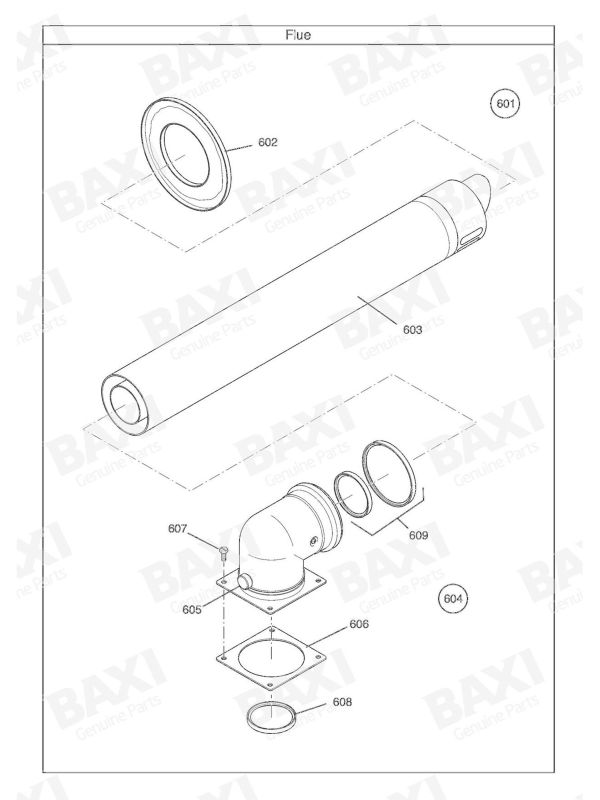 Exploded Diagram for FLUE ASSEMBLY