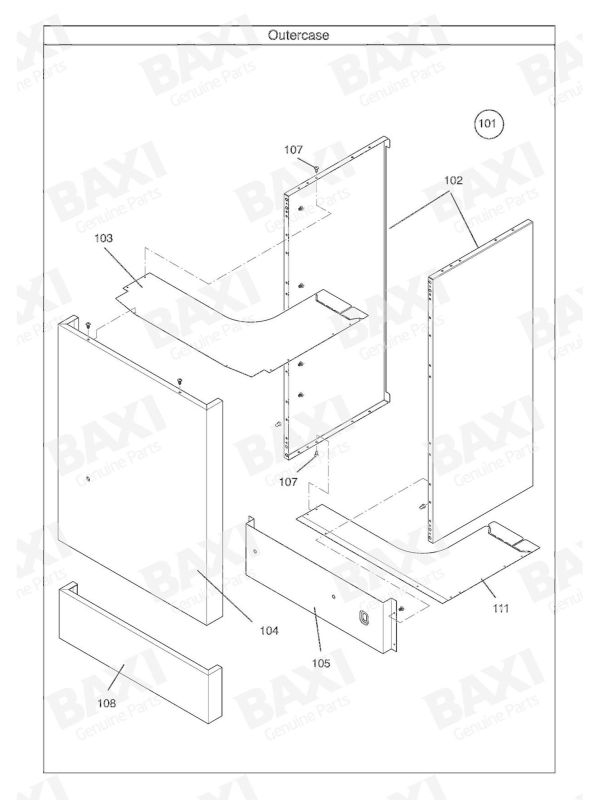 Exploded Diagram for OUTER CASE