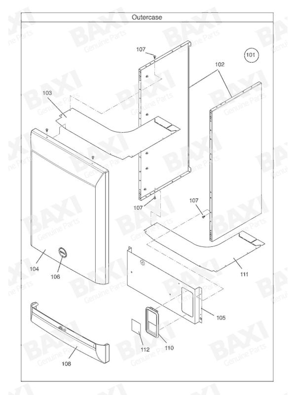 Exploded Diagram for OUTER CASE