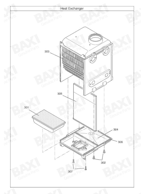 Exploded Diagram for HEAT EXCHANGER