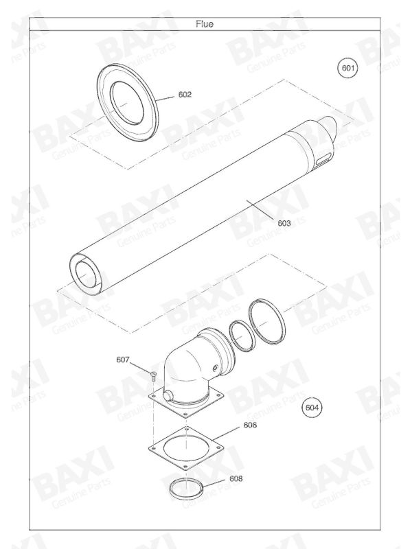 Exploded Diagram for FLUE ASSEMBLY