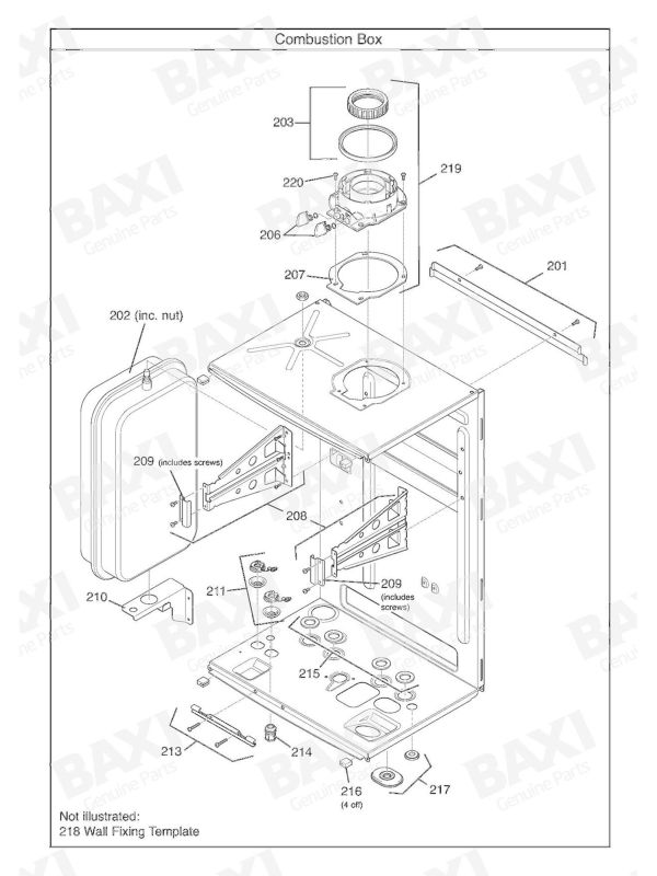 Exploded Diagram for COMBUSTION BOX