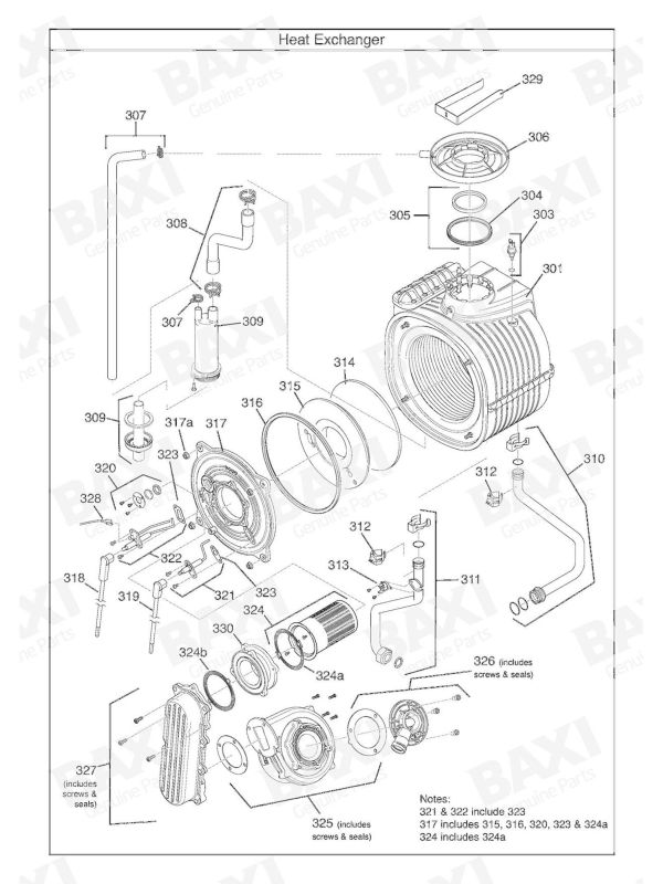Exploded Diagram for HEAT EXCHANGER