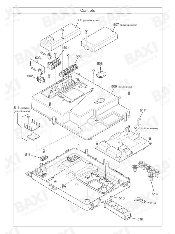 Exploded Diagram for CONTROLS