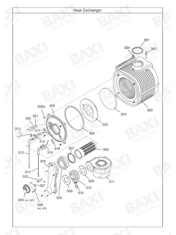 Exploded Diagram for HEAT EXCHANGER